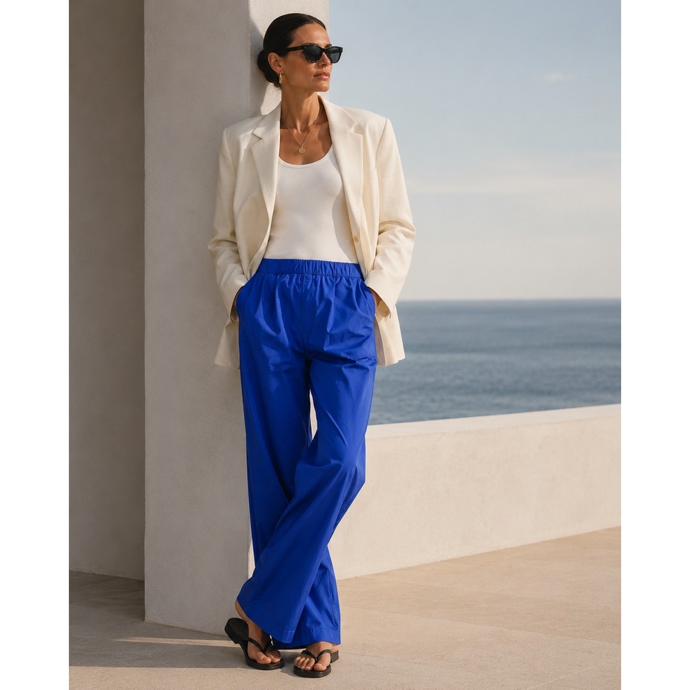 ODEEH NWT Blue Tech Nylon Track Pants Luxury Minimalist Designer 34